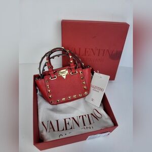 Valentino Garavani Rockstud Logo Detailed Micro Crossbody Bag